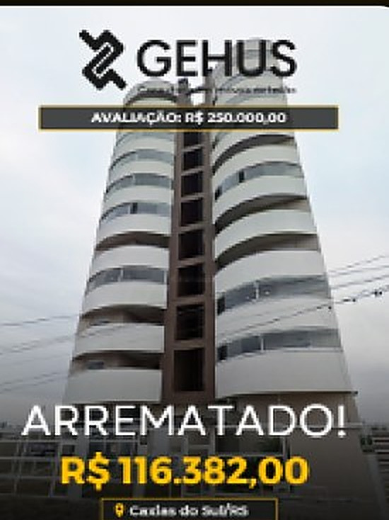 Imóvel arrematado por R$ 116.382,00 em Caxias do Sul/RS
